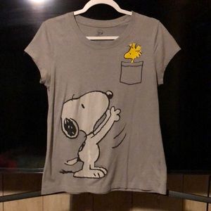 PEANUTS  t-shirt juniors Snoopy and Woodstock